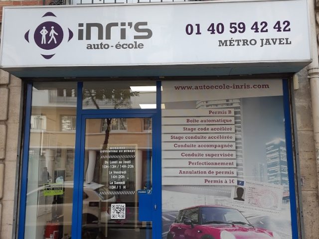 Auto-Ecole INRI'S Métro Javel - N°1 du Permis Accéléré - Paris - +33 1 40 59 42 42