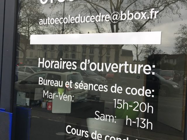 Auto Ecole du Cèdre - Le Vésinet - +33 1 30 71 30 02