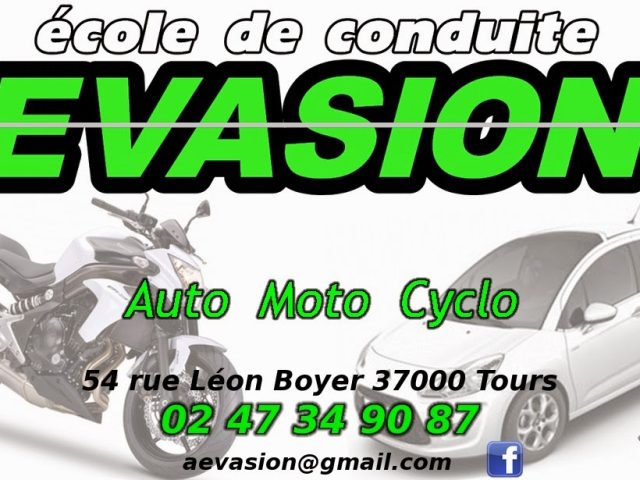 Ecole de conduite Evasion - Tours - +33 2 47 34 90 87