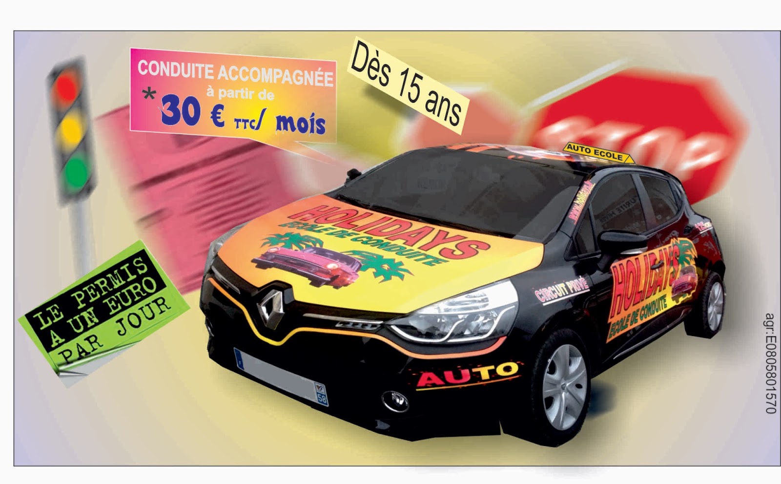 Auto école HOLIDAYS permis auto moto bateau remorque BSR stage code