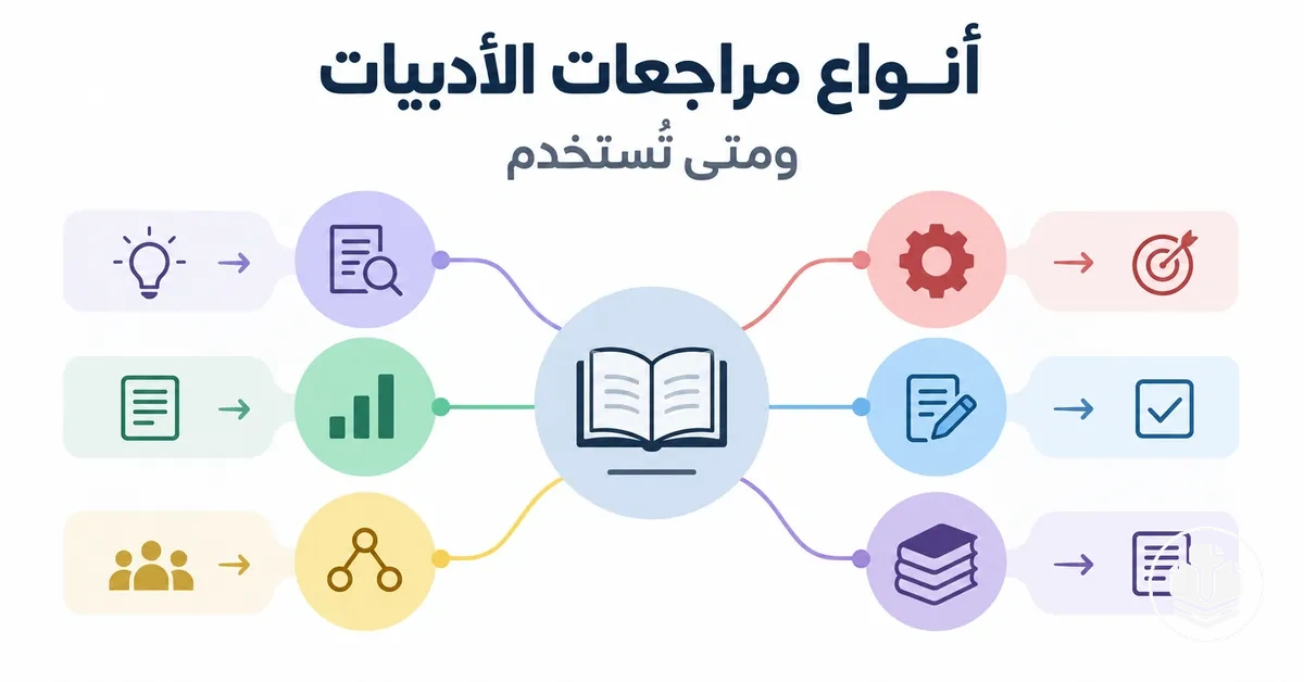 نظرة عامة على أبرز أنواع مراجعات الأدبيات واستخداماتها.