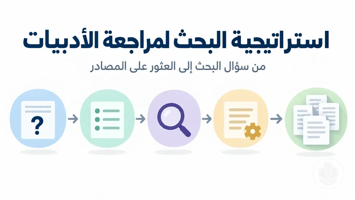 استراتيجية البحث لمراجعة الأدبيات من سؤال البحث إلى العثور على المصادر.