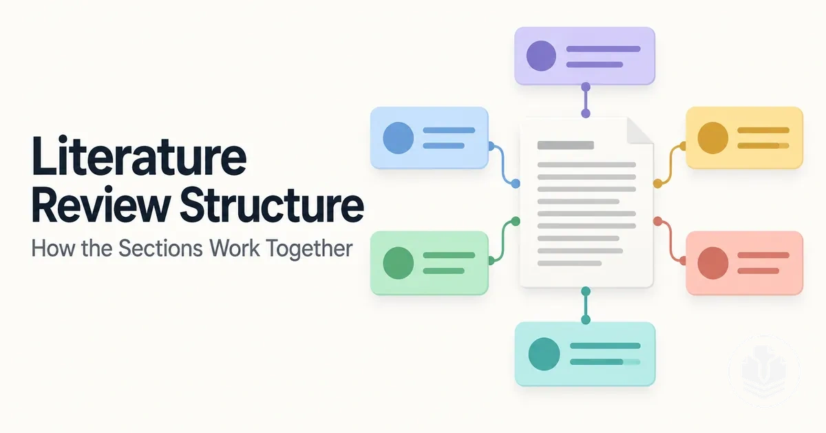 Literature review structure showing how major sections connect.
