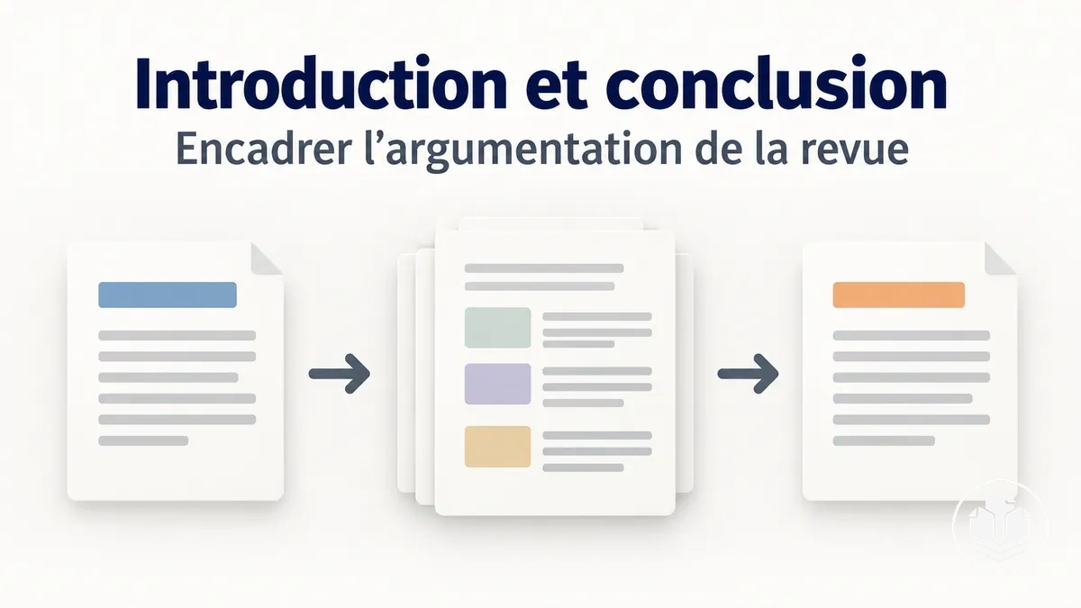 Introduction et conclusion d’une revue de littérature encadrant l’argumentation de la revue.