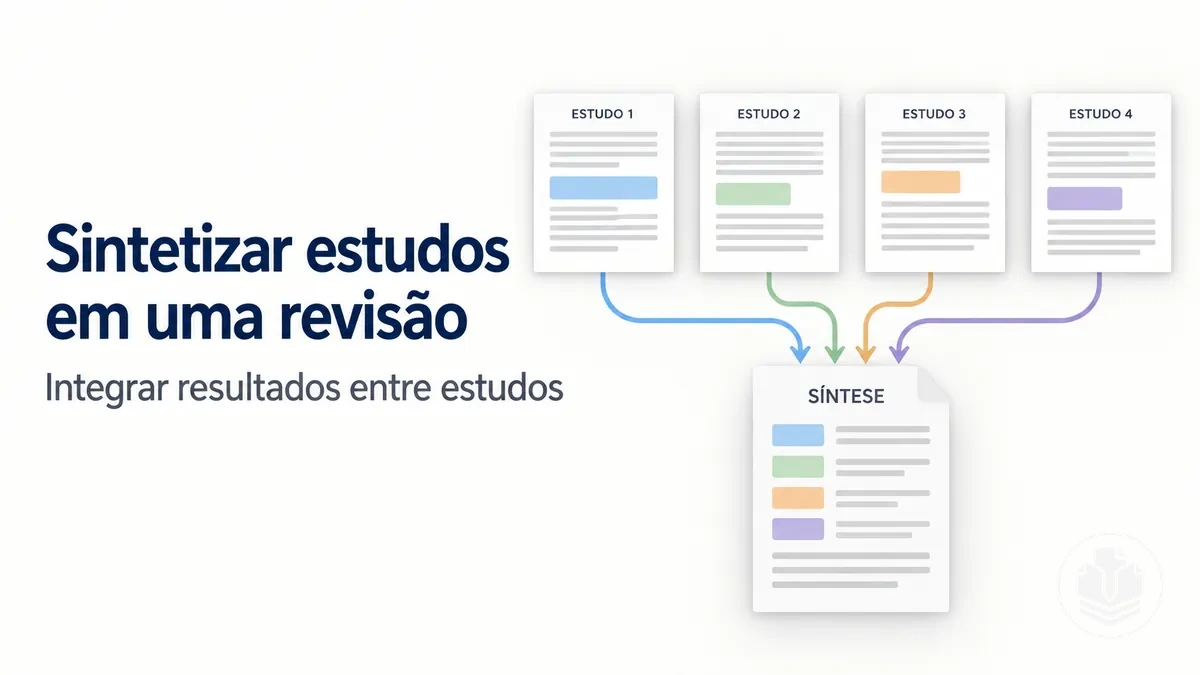 Processo de síntese entre estudos para integrar resultados em uma revisão de literatura.