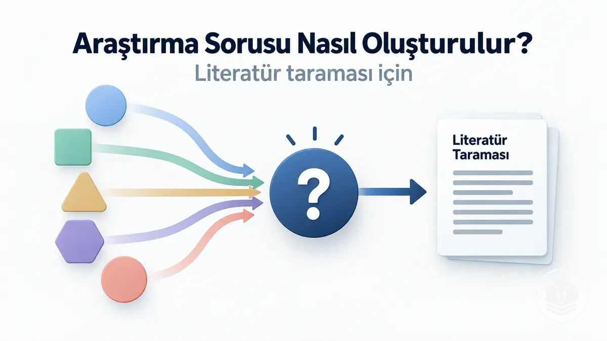 Literatür taraması için araştırma sorusu oluşturma süreci.