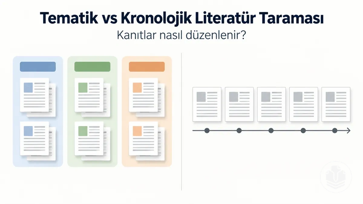 Literatür taramasında tematik ve kronolojik düzenleme yaklaşımlarının karşılaştırması.